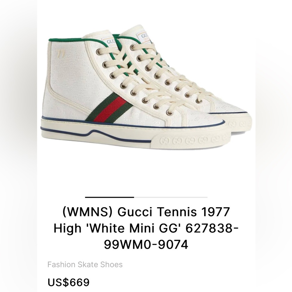 Gucci Tennis 1977 High 'White Mini GG'